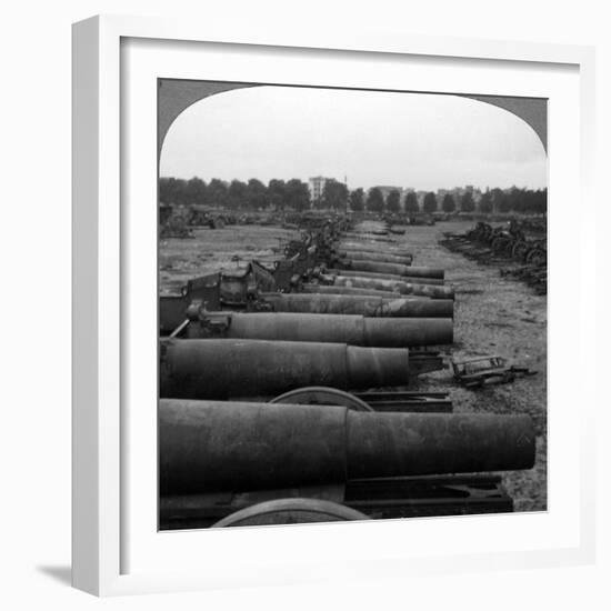 Captured German Guns, Brussels, Belgium, World War I, 1914-1918-null-Framed Photographic Print