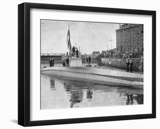 Captured German Submarine Minelayer is on View in the Thames London-null-Framed Photographic Print