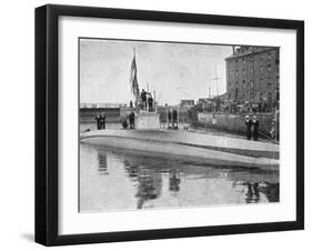 Captured German Submarine Minelayer is on View in the Thames London-null-Framed Photographic Print