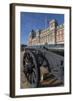 Captured Turkish Cannon, Union Flag at Half Mast on Old Admiralty Building, Horse Guards Parade-Eleanor Scriven-Framed Photographic Print