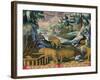 Capturing Leopards, Plate 15 from Venationes Ferarum, Avium, Piscium-Jan van der Straet-Framed Giclee Print