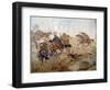 Capturing of the Aul Akhtulga, Late 19th or Early 20th Century-Franz Roubaud-Framed Giclee Print