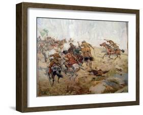 Capturing of the Aul Akhtulga, Late 19th or Early 20th Century-Franz Roubaud-Framed Giclee Print