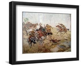 Capturing of the Aul Akhtulga, Late 19th or Early 20th Century-Franz Roubaud-Framed Premium Giclee Print