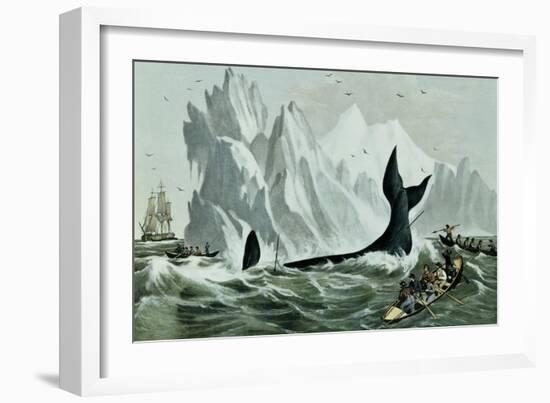 Capturing the Whale-Currier & Ives-Framed Giclee Print