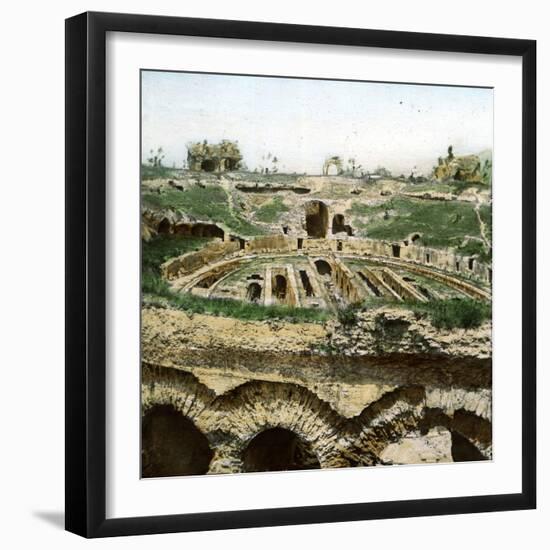 Capua (Italy), the Amphitheatre (Ist Century), Circa 1865-Leon, Levy et Fils-Framed Photographic Print