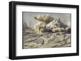 Car and Driver Struggling in Talcum-like Dust During Mint 400 "Off the Road" Race Across the Desert-Bill Eppridge-Framed Photographic Print