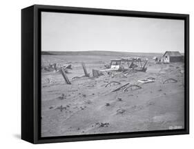 Car and Farm Machinery Buried by Dust and Sand, Dallas, South Dakota, 1936-null-Framed Stretched Canvas