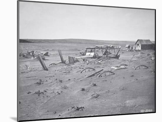 Car and Farm Machinery Buried by Dust and Sand, Dallas, South Dakota, 1936-null-Mounted Giclee Print