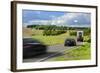 Car and Truck Driving on Winding Country Road, Storm Clouds, Motion Blur, Thuringia, Germany-Andreas Vitting-Framed Photographic Print