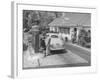 Car Being Filled Up at a Gulf Filling Station Along Merritt Parkway-Bernard Hoffman-Framed Premium Photographic Print