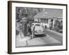Car Being Filled Up at a Gulf Filling Station Along Merritt Parkway-Bernard Hoffman-Framed Premium Photographic Print