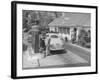 Car Being Filled Up at a Gulf Filling Station Along Merritt Parkway-Bernard Hoffman-Framed Premium Photographic Print