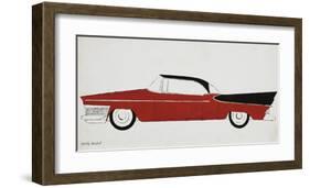 Car, c.1959 (red)-Andy Warhol-Framed Art Print