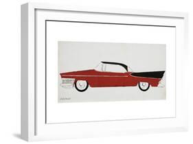 Car, c.1959 (red)-Andy Warhol-Framed Art Print