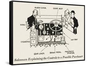 Car Controls-William Heath Robinson-Framed Stretched Canvas