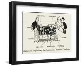 Car Controls-William Heath Robinson-Framed Art Print