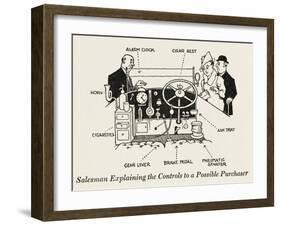 Car Controls-William Heath Robinson-Framed Art Print