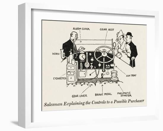 Car Controls-William Heath Robinson-Framed Art Print