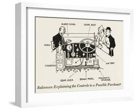 Car Controls-William Heath Robinson-Framed Art Print