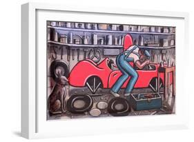 CAR CRANK, 2017-PJ Crook-Framed Giclee Print