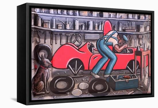 CAR CRANK, 2017-PJ Crook-Framed Stretched Canvas