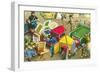 Car Crash in the Market Place-null-Framed Premium Giclee Print