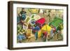 Car Crash in the Market Place-null-Framed Art Print