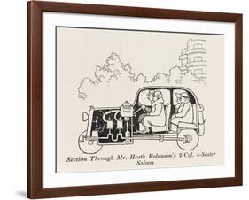 Car Cross Section 2-William Heath Robinson-Framed Art Print