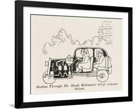 Car Cross Section 2-William Heath Robinson-Framed Art Print