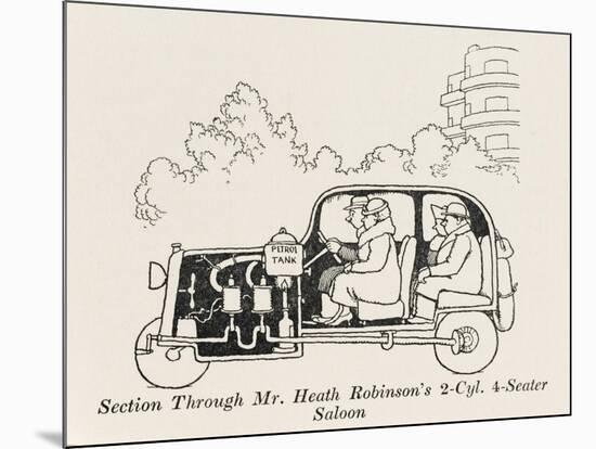 Car Cross Section 2-William Heath Robinson-Mounted Art Print