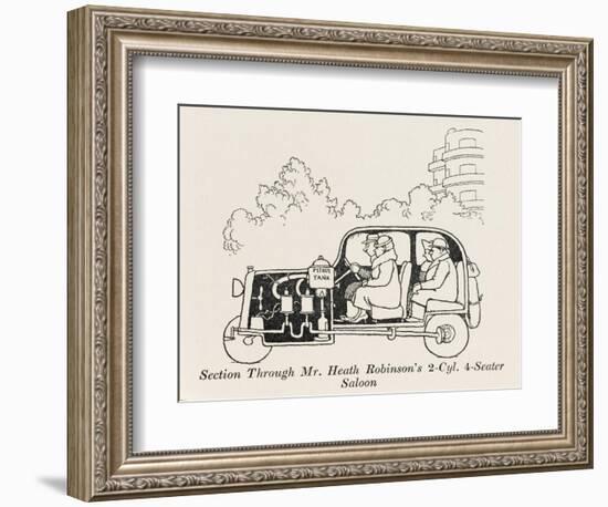 Car Cross Section 2-William Heath Robinson-Framed Art Print