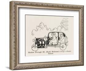 Car Cross Section 2-William Heath Robinson-Framed Art Print