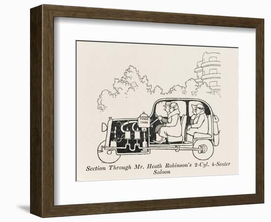 Car Cross Section 2-William Heath Robinson-Framed Art Print