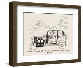 Car Cross Section 2-William Heath Robinson-Framed Art Print