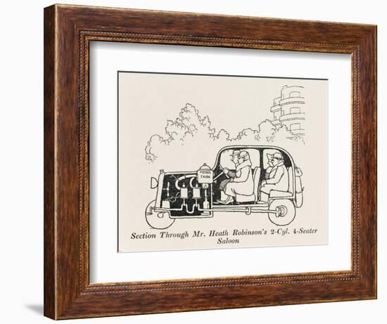 Car Cross Section 2-William Heath Robinson-Framed Art Print