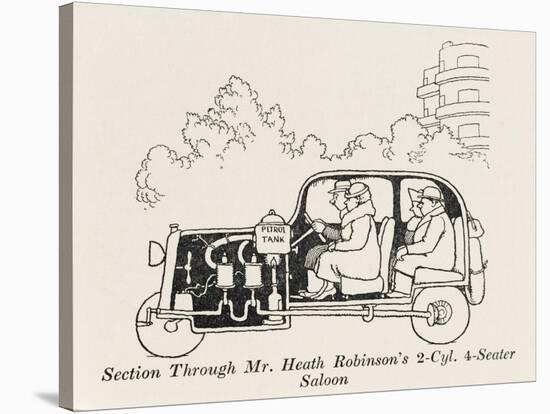 Car Cross Section 2-William Heath Robinson-Stretched Canvas