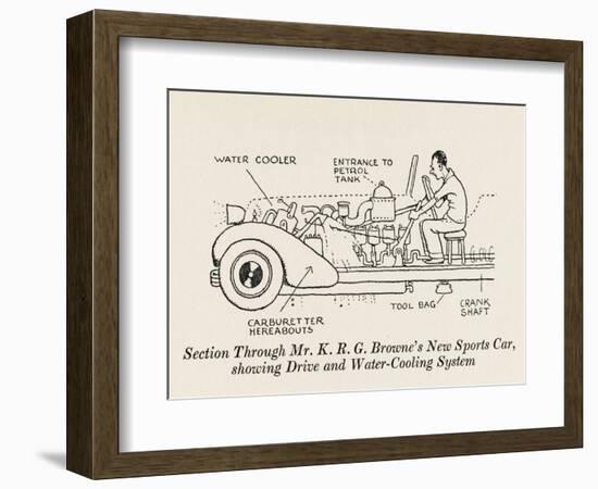 Car Cross Section-William Heath Robinson-Framed Art Print