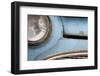 Car, Detail, Headlight, Lloyd Oldtimer, Light Blue, Rust, Medium Close-Up-Fact-Framed Photographic Print