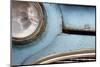 Car, Detail, Headlight, Lloyd Oldtimer, Light Blue, Rust, Medium Close-Up-Fact-Mounted Photographic Print