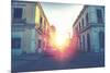 Car Drive in Havana Street, Faded and Filtered Vintage Photo Effect-Marcin Jucha-Mounted Photographic Print