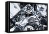 Car Engine - Modern Powerful Car Engine(Motor Unit - Clean and Shiny-l i g h t p o e t-Framed Stretched Canvas