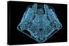 Car Engine X-Ray Blue Transparent Isolated on Black-sauliusl-Stretched Canvas