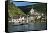 Car Ferry Crossing the Moselle River Near Beilstein, Moselle Valley, Rhineland-Palatinate, Germany-Michael Runkel-Framed Stretched Canvas