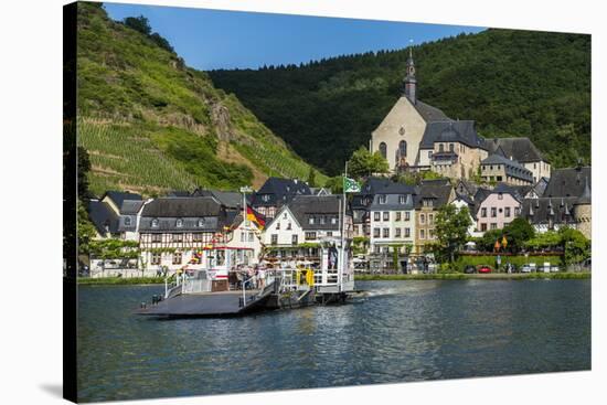 Car Ferry Crossing the Moselle River Near Beilstein, Moselle Valley, Rhineland-Palatinate, Germany-Michael Runkel-Stretched Canvas