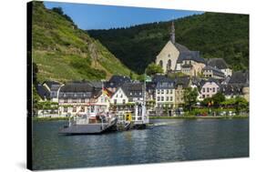 Car Ferry Crossing the Moselle River Near Beilstein, Moselle Valley, Rhineland-Palatinate, Germany-Michael Runkel-Stretched Canvas