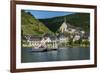 Car Ferry Crossing the Moselle River Near Beilstein, Moselle Valley, Rhineland-Palatinate, Germany-Michael Runkel-Framed Photographic Print