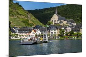 Car Ferry Crossing the Moselle River Near Beilstein, Moselle Valley, Rhineland-Palatinate, Germany-Michael Runkel-Mounted Photographic Print