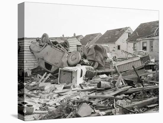 Car, Garage after A Tornado Ripped Thru-null-Stretched Canvas