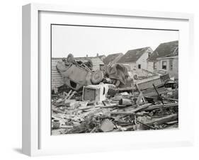 Car, Garage after A Tornado Ripped Thru-null-Framed Photographic Print